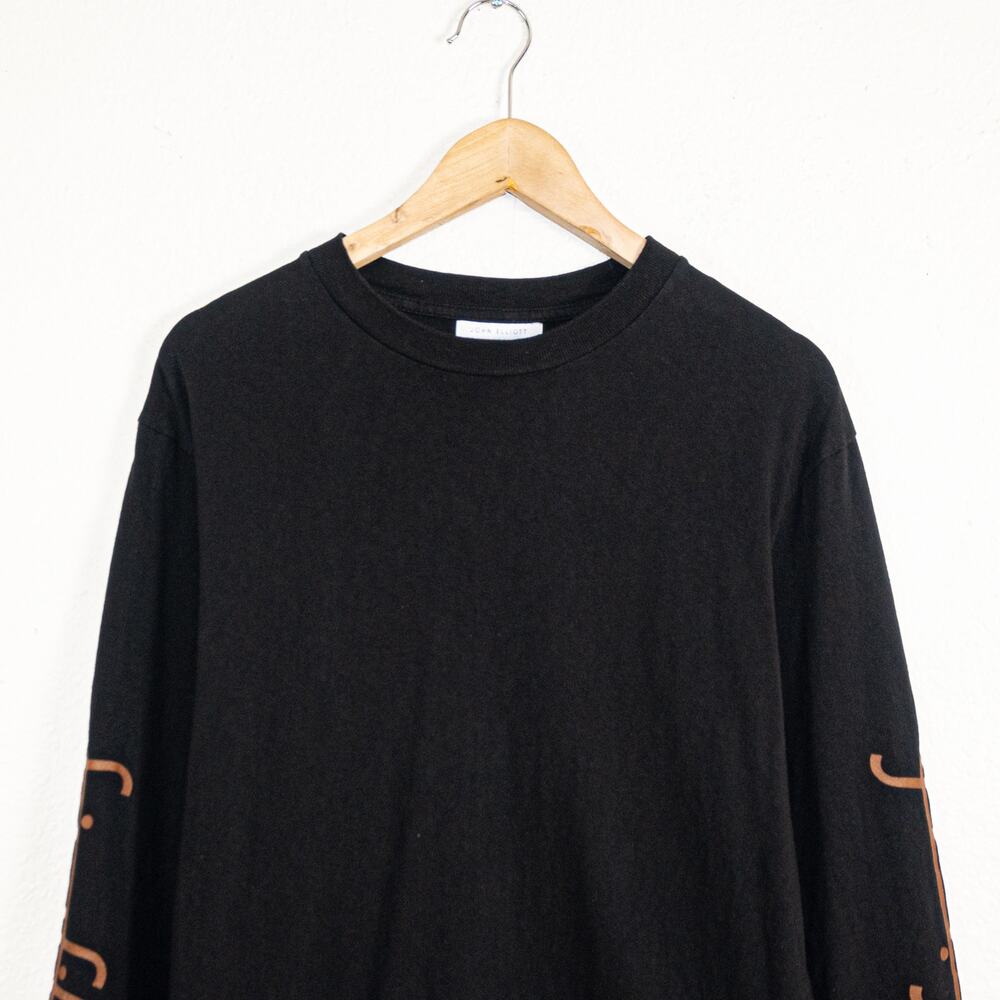John Elliott Life Is Always Sweet Long Sleeve University Tee In Black Sz 0 View 4
